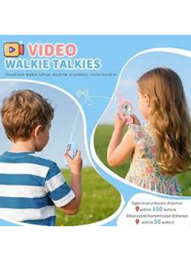 kids video Walky Talkiy toy Face-to-Face intercom Visual children Cartoon Pager 300M transmit distance Visible camera interphone Audio video call Photograph Walky Talky no need network outdoor communication 2 inches screen display Walkiy Talkiyes intercom for Parent-child interaction, birthday gifts, children toys - Image 2